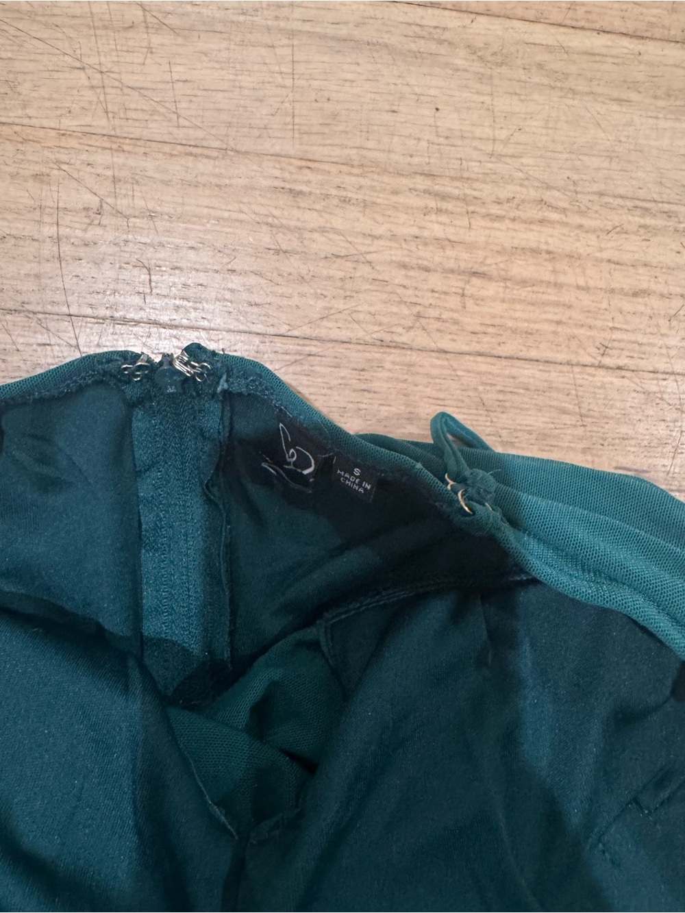 Windsor Teal Ruched Spaghetti Strap Mini Dress - Picture 4 of 4